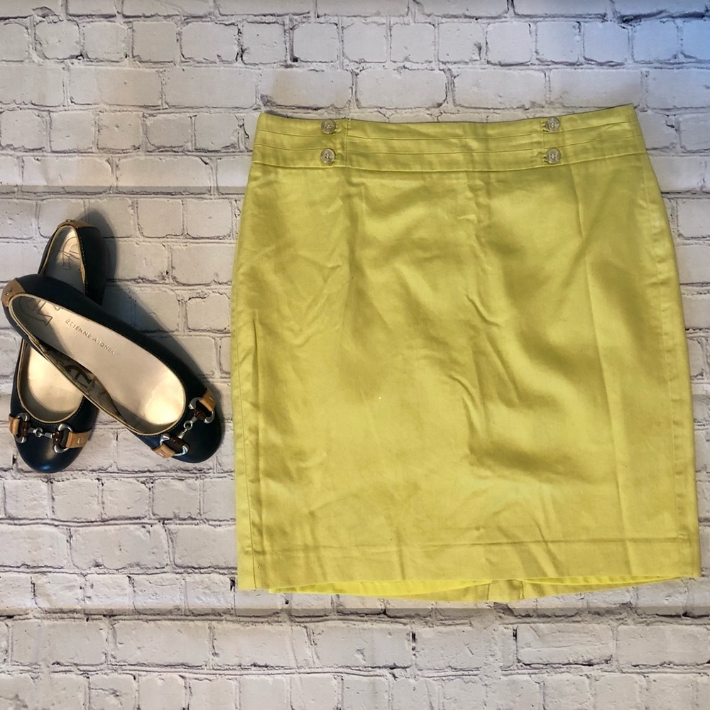 Ann Taylor Loft Mustard Yellow Pencil Skirt Size 8
